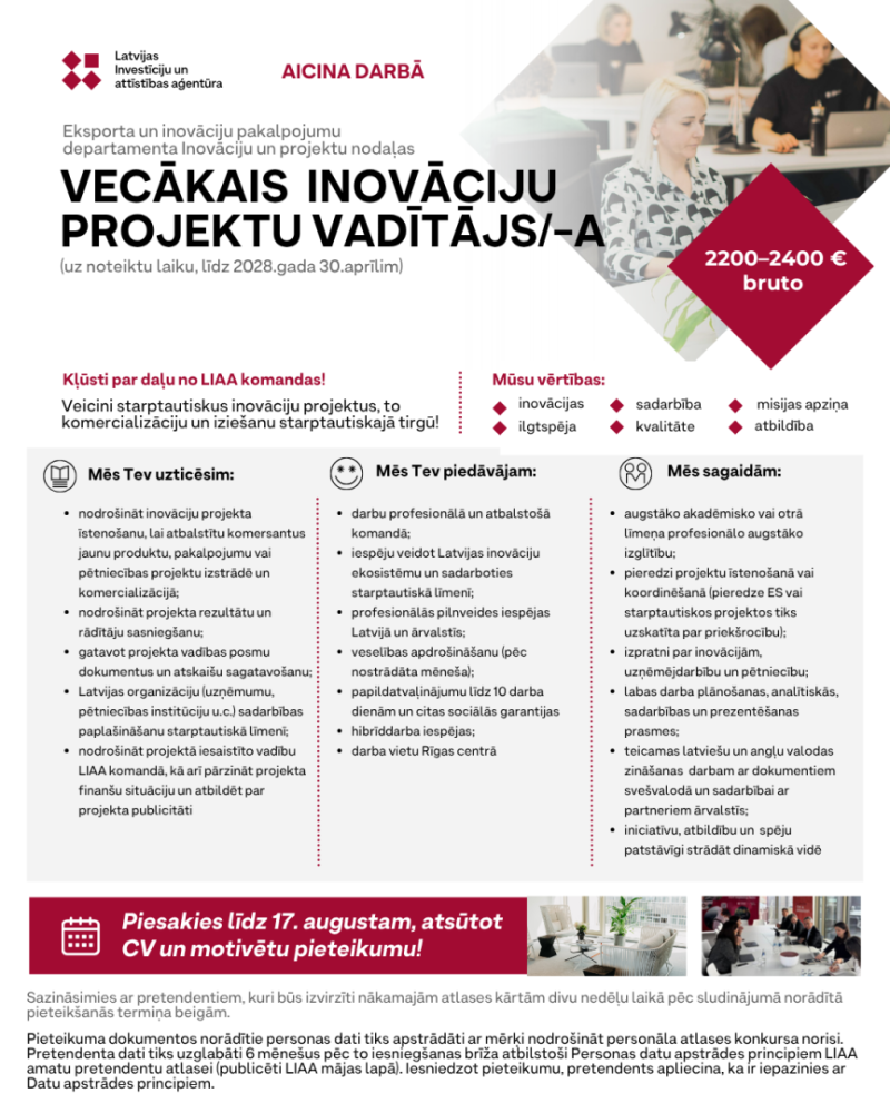 Vecākais inovāciju projektu vadītājs