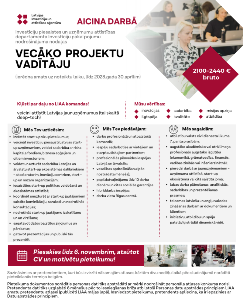 Vecākais projektu vadītājs/-a