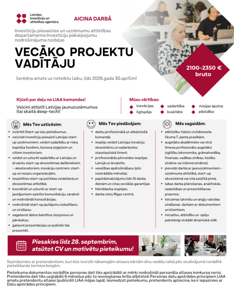 Vecākais projektu vadītājs/-a