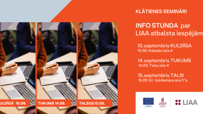Info stundas Kuldīgā, Tukumā un Talsos
