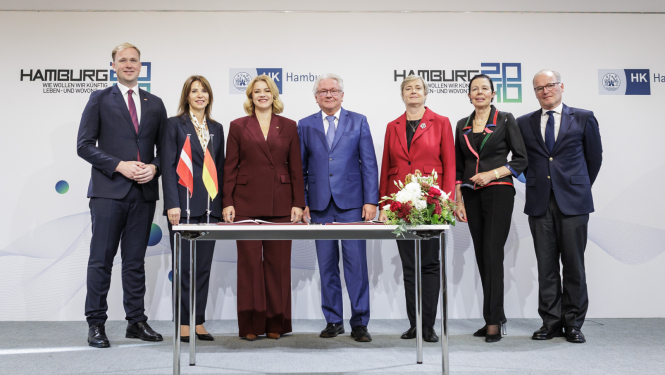 Tirdzniecības misija Hamburgā noslēdzas ar būtisku notikumu – parakstīts memorands ar Rheinmetall par militārās industrijas attīstību
