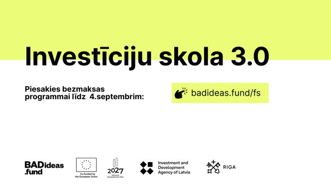 Pieteikšanās "Investīciju skolai" turpinās līdz 4. septembrim