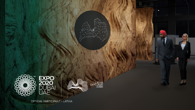 Vizuāls attēlojums Latvijas paviljonam izstādē Expo 2020 Dubai