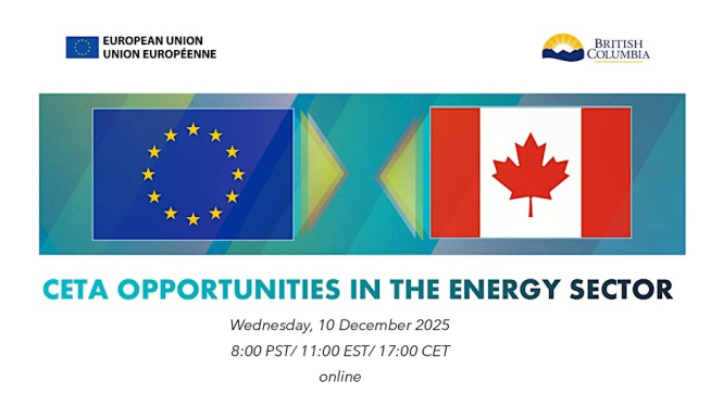 Pievienojies vebināram par ES-Britu Kolumbijas enerģētikas sektoru