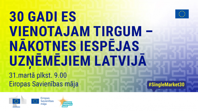 Pasākums "ES vienotajam tirgum 30 gadi – nākotnes iespējas uzņēmējiem Latvijā"