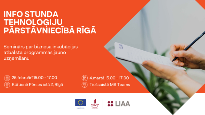 Info stundas Tehnoloģiju pārstāvniecībā Rīgā. Izvēlies ērtāko - klātienē vai tiešsaistē.