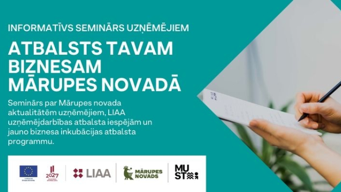 Atbalsts tavam biznesam Mārupes novadā: seminārs par uzņēmējdarbības atbalsta iespējām