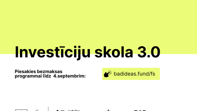 Pieteikšanās "Investīciju skolai" turpinās līdz 4. septembrim