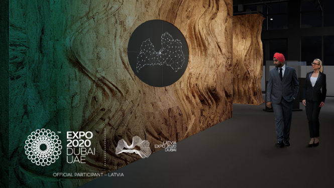 Vizuāls attēlojums Latvijas paviljonam izstādē Expo 2020 Dubai