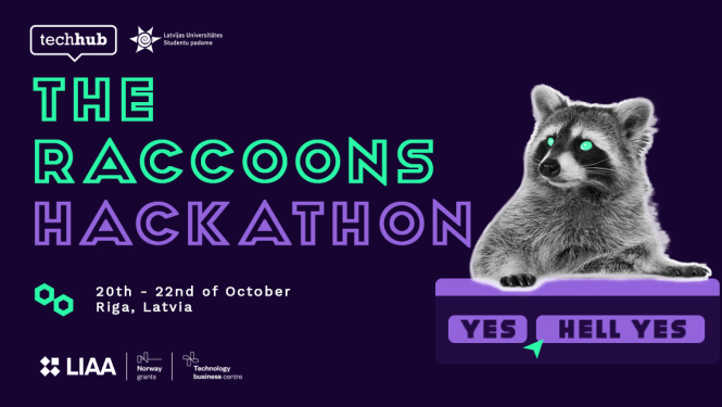 "The Raccoons"  hakatona vizuālais materiāls