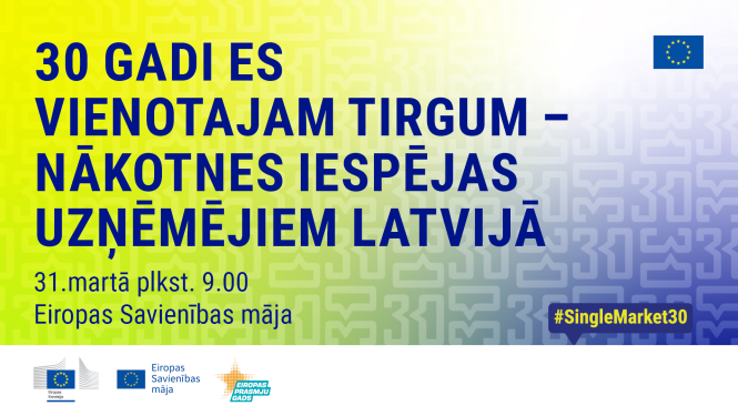 Pasākums "ES vienotajam tirgum 30 gadi – nākotnes iespējas uzņēmējiem Latvijā"