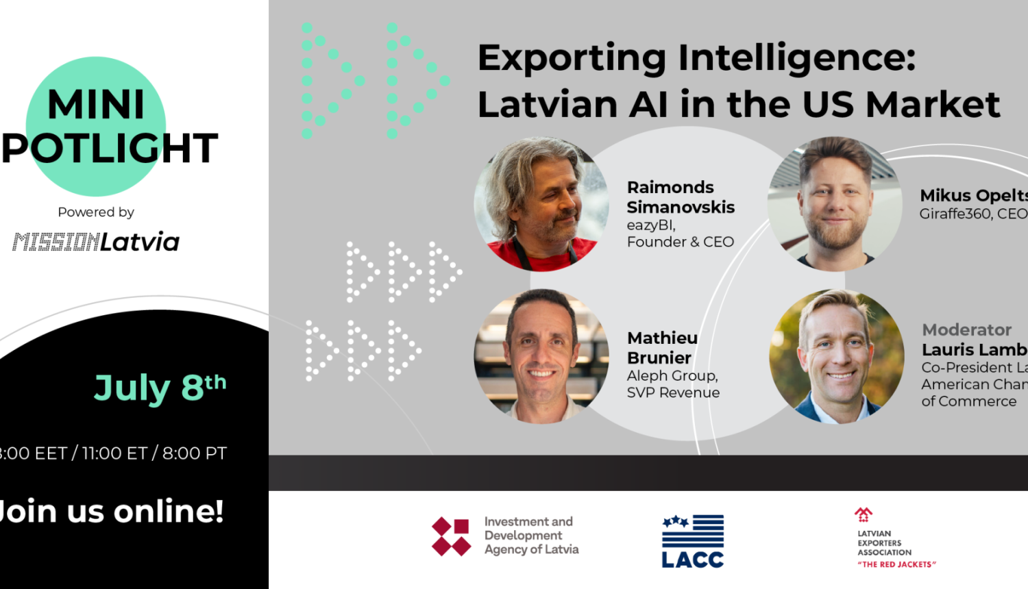 “Mini Spotlight” vebinārs: Intelekta eksports - Latvijas mākslīgais intelekts ASV tirgū