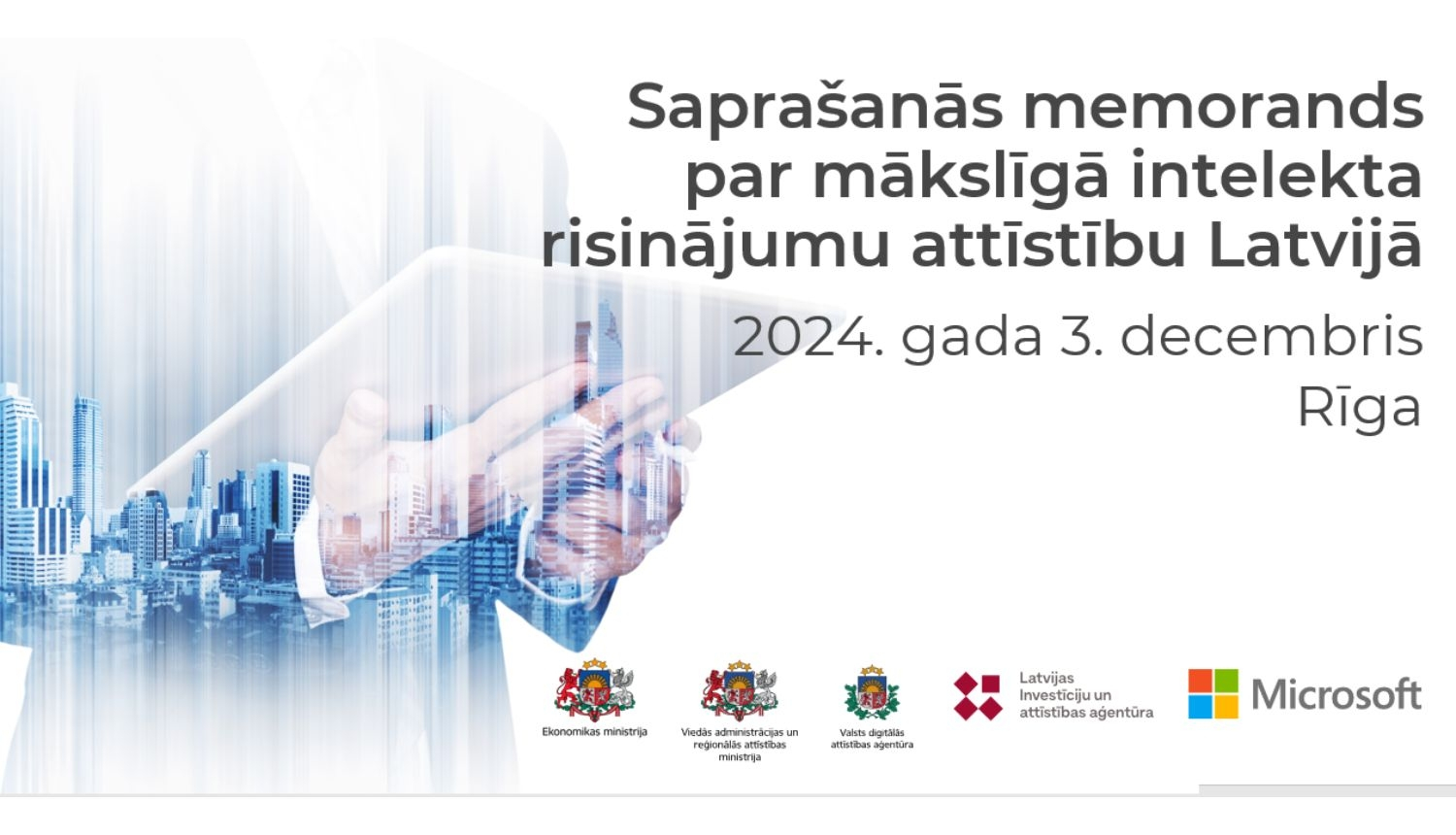 Parakstīs saprašanās memorandu ar Microsoft 