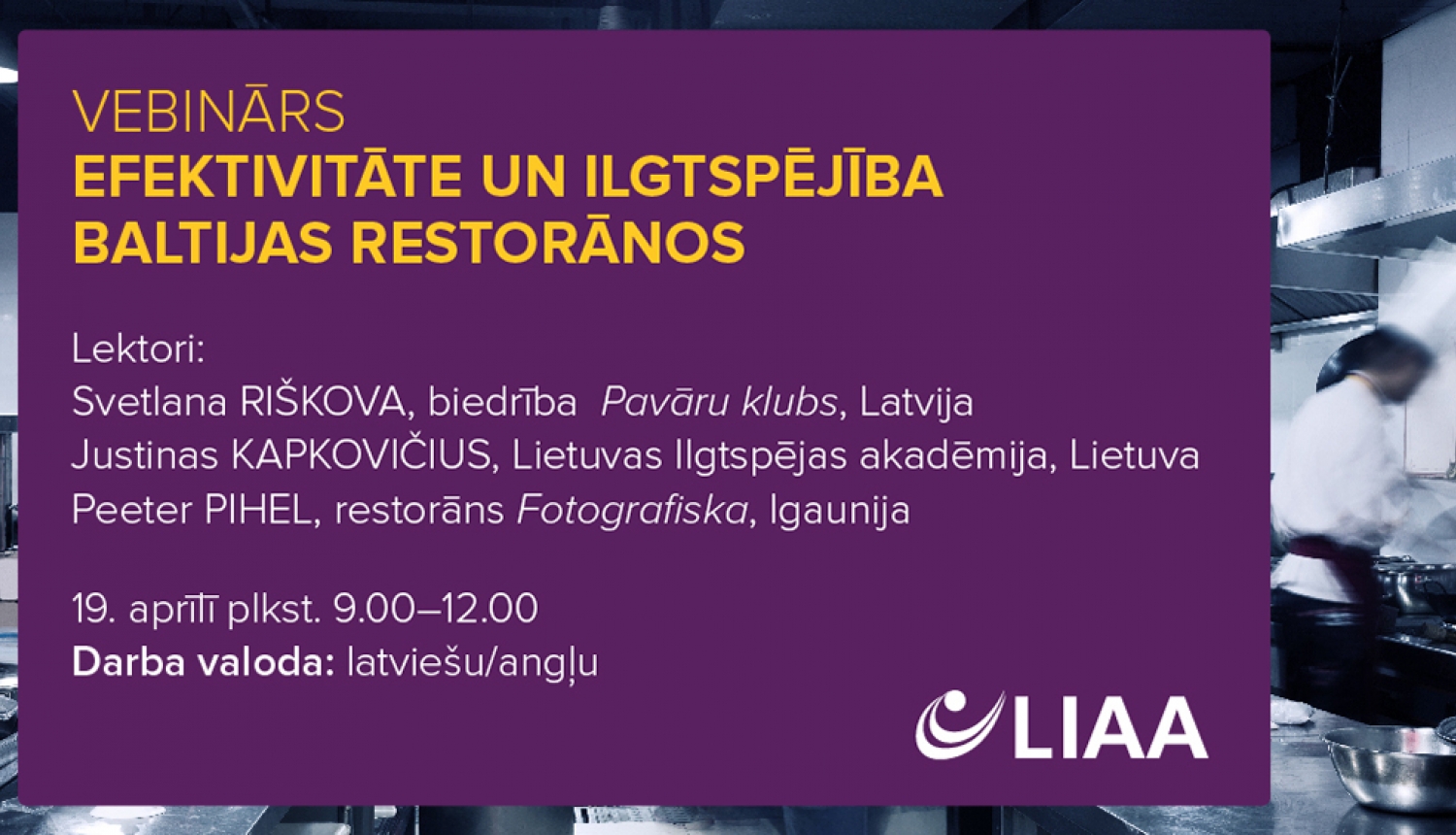 Tiešsaistes seminārs "Efektivitāte un ilgtspējība Baltijas restorānos"